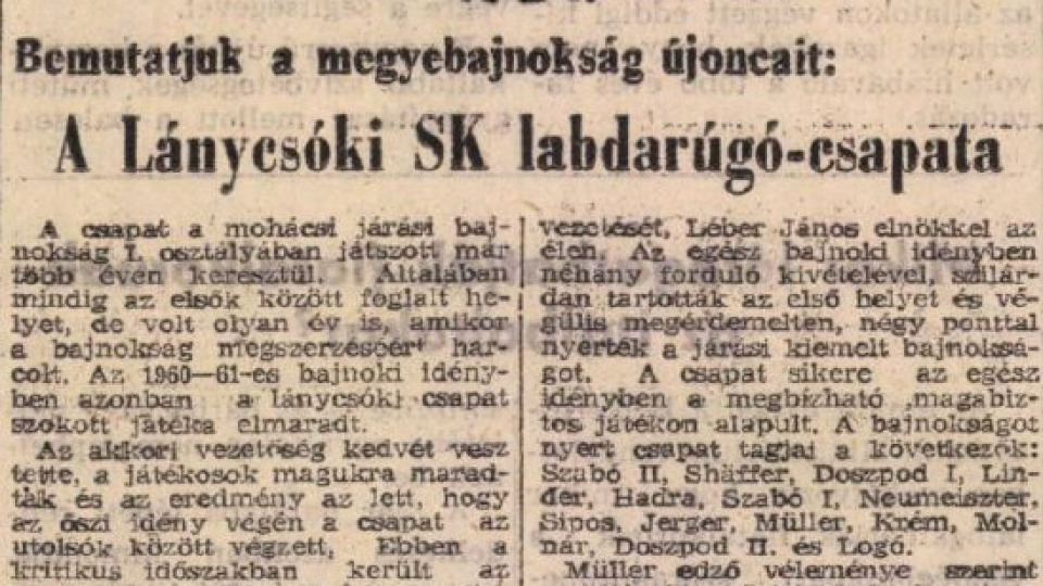 A Baranya vármegyei I. osztályú labdarúgás bemutatása - 1962-1963