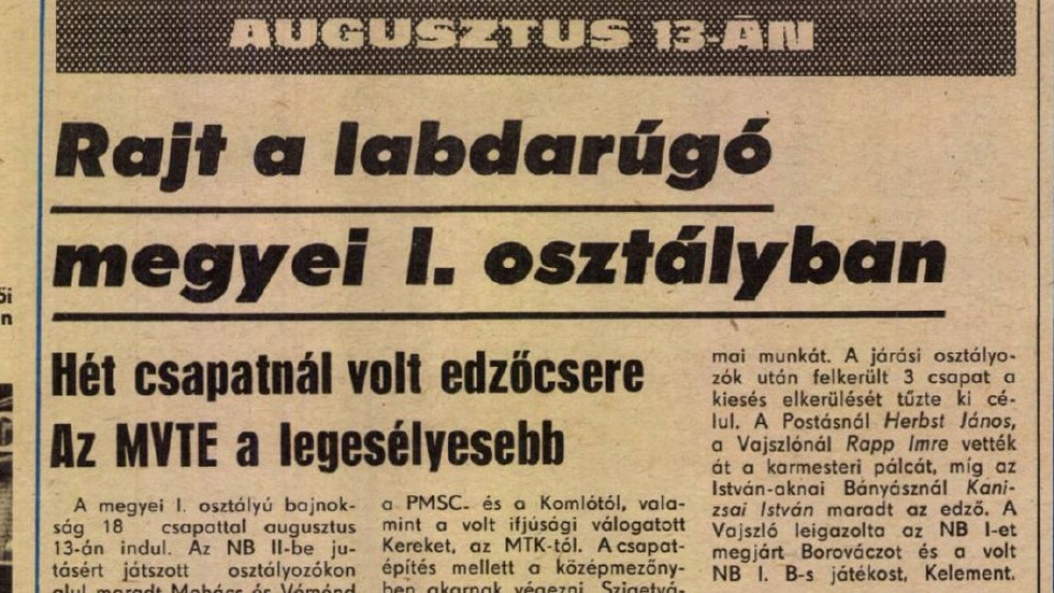 A Baranya vármegyei I. osztályú labdarúgás bemutatása - 1978-1979-es évad